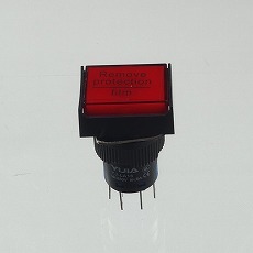 【YJ-LA16-22DN/J24VR】φ16LED照光式押しボタンスイッチ(赤・モメンタリ・24V)
