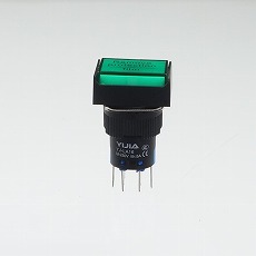 【YJ-LA16-22DNZS/J3VG】φ16LED照光式押しボタンスイッチ(緑・オルタネイト・3V)