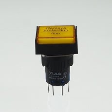【YJ-LA16-22DN/J12VY】φ16LED照光式押しボタンスイッチ(黄・モメンタリ・12V)