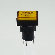 【YJ-LA16-22DNZS/J12VY】φ16LED照光式押しボタンスイッチ(黄・オルタネイト・12V)