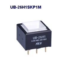 【UB-26H1SKP1M】超短胴形照光式押ボタンスイッチ 2極 ON-ON PC端子 緑