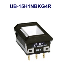 【UB-15H1NBKG4R】長角形照光式押しボタンスイッチ(UBシリーズ)