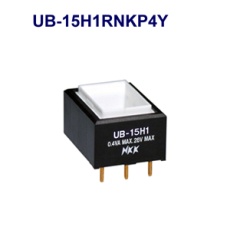 【UB-15H1RNKP4Y】超短胴形照光式押ボタンスイッチ 単極 ON-(ON)PC端子 黄