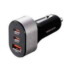 【CAR-CHR83CPD】USB Power Delivery対応カーチャージャー(3ポート・67W)
