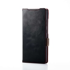【PM-G252PLFYBK】Galaxy S25 Ultra ソフトレザーケース 磁石付 耐衝撃 ステッチ