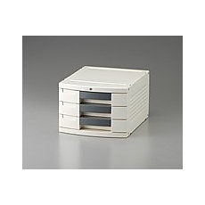 【406H】トレイBOX(鍵付) A4用グレー 290×360×205mm 406H
