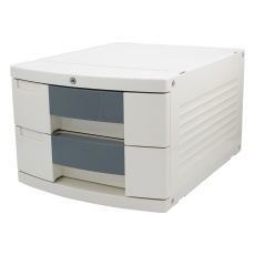 【404H】トレイBOX(鍵付) A4用グレー 290×360×205mm 404H