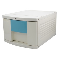 【402H】トレイBOX(鍵付) A4用ブルー 290×360×205mm 402H
