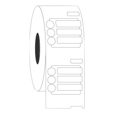 【ED1F-079WH】超低温クライオラベル DYMO用 丸+角型 20.1×5.1+Φ6.4mm ED1F-079WH