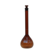 【1-8659-07-24】メスフラスコ 茶 200mL カスタムA JCSS校正付