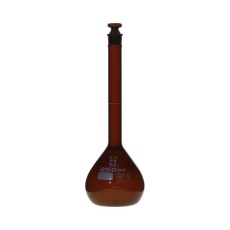 【020070-250】メスフラスコ 茶 250mL スーパーグレード JCSS校正付