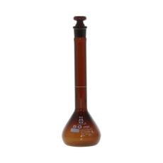 【1-8659-05-24】メスフラスコ 茶 50mL カスタムA JCSS校正付