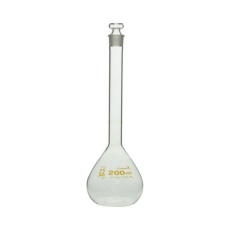 【1-8654-27-24】メスフラスコ 透明 200mL カスタムA JCSS校正付