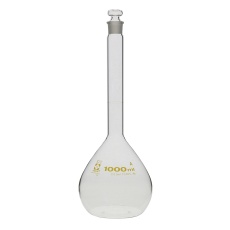 【6-240-30-24】メスフラスコ 透明 1000mL スーパーグレード JCSS校正付