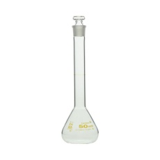 【1-8654-25-24】メスフラスコ 透明 50mL カスタムA JCSS校正付