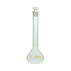 【6-240-25-24】メスフラスコ 透明 50mL スーパーグレード JCSS校正付