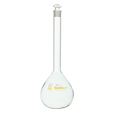【6-240-29-24】メスフラスコ 透明 500mL スーパーグレード JCSS校正付