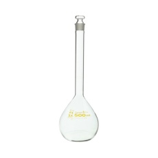 【1-8654-29-24】メスフラスコ 透明 500mL カスタムA JCSS校正付