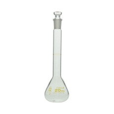 【1-8654-23-24】メスフラスコ 透明 20mL カスタムA JCSS校正付