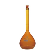 【020070-2000】メスフラスコ 茶 2000mL スーパーグレード JCSS校正付