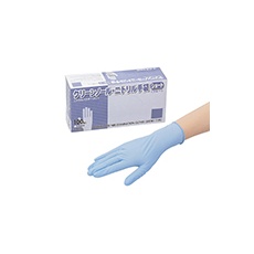 【1-8450-06】【滅菌済】クリーンノール ニトリル手袋 ショート(パウダーフリー)ブルー M 100枚入