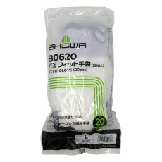 【B0620Wht-L】極薄EXフィット手袋 L ホワイト 1袋(20枚入)B0620Wht-L