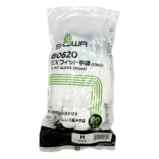 【B0620Wht-M】極薄EXフィット手袋 M ホワイト 1袋(20枚入)B0620Wht-M