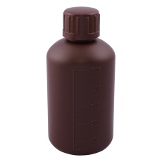 【2-5076-03-77】細口丸型遮光瓶(茶)SCC 500ml SCC 2個/袋×5袋入