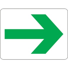【378003】緑十字 高輝度蓄光テープ用補助ステッカー(壁面用) →矢印 SWP-3 45×60mm 5枚組