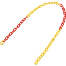 【284037】緑十字 プラスチックチェーン 赤/黄 PT-612RY 長さ1.2m 線径6mmΦ ポリエチレン