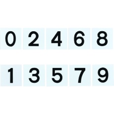 【228023】緑十字 差し込み式数字札(両面連番セット) 0～9 5枚組 KS-B札(2)黒 100×100mm
