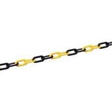 【284025】緑十字 プラスチックチェーン 黄/黒 PT-830TR 長さ30m 線径8mmΦ ポリエチレン
