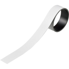 【312041】緑十字 テープ状カラーマグネット 白 マグネ25W 25mm幅×1m×0.8mm 片面磁力