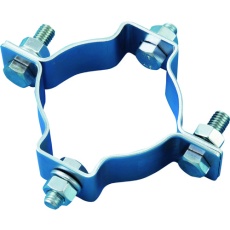 【137602】緑十字 ポール用標識取付金具(両面表示用) 金具60W 適合径:60.5mmΦ スチール製
