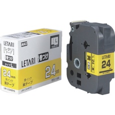 【LM-L524BYS】MAX ビーポップミニ用ラミネートテープ ケーブルマーキング用 黄×黒文字 24mm幅×8m巻