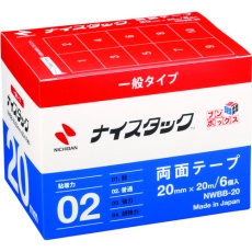 【NWBB-20】ニチバン 両面テープ ナイスタック 20mmX20m(大巻6巻入)