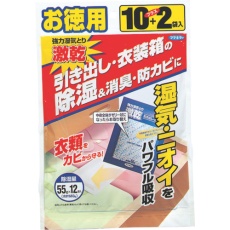 【415759】除湿・脱臭剤 激乾 引き出し・衣装箱用 徳用12袋入