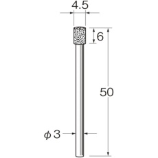 【N5345】リューター 機械研削用軸付電着ボラゾン砥石(インターナル研削用)