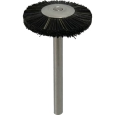 【B1511】リューター 軸付ホイール型ブラシ軸径(mm):3毛材:黒毛(豚毛)