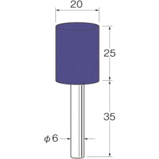 【R2175】リューター 軸付セラミックゴム砥石(金属研磨用)外径(mm):20粒度(#):320