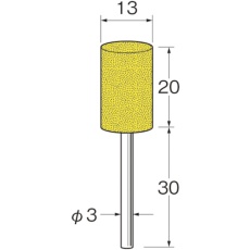 【R2153】リューター 軸付セラミックゴム砥石(金属研磨用)外径(mm):13粒度(#):180