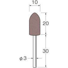 【R4421】リューター 軸付ラビン砥石(一般用)粒度(#):80