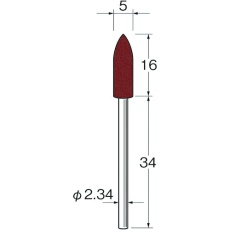 【R1122】リューター 軸付シリコンゴム砥石外径(mm):5粒度(#):320