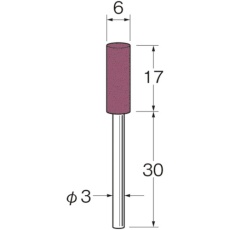 【R2121】リューター 軸付セラミックゴム砥石(金属研磨用)外径(mm):6粒度(#):80