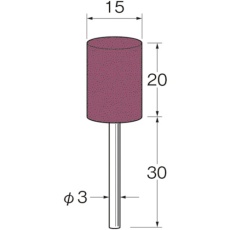 【R2161】リューター 軸付セラミックゴム砥石(金属研磨用)外径(mm):15粒度(#):80