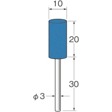 【R2142】リューター 軸付セラミックゴム砥石(金属研磨用)外径(mm):10粒度(#):120