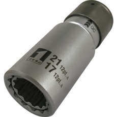 【19822】MUSTTOOL QCソケット ダブル 17×21 12角 IM―4W1721O―12K