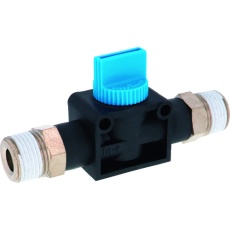 【HV03-03-2】PISCO ハンドバルブ ニップル2方弁チューブR3/8出力R3/8