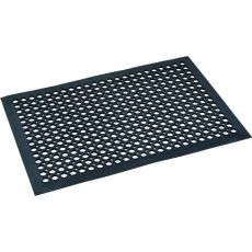 【295001】緑十字 穴あきゴムマット(エントランスマット) 黒 MEM-1 610×910mm 厚み:11mm 合成ゴム製