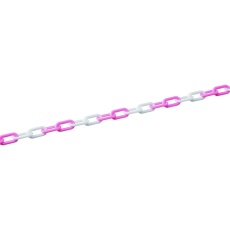 【284163】緑十字 プラスチックチェーン ピンク/ホワイト PTS-730PW 長さ:30m 線径:7mmΦ ポリエチレン